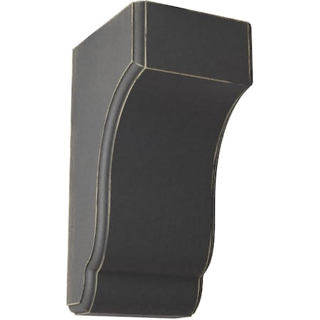 Ekena Millwork 4 3/4"W x 5 1/2"D x 10"H Capistrano Mission Wood Vintage Decor Corbel, Black CORWD04X05X10CPBL